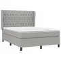 Box spring bed with light gray fabric mattress 140x190 cm by vidaXL, Beds and slatted bases - Ref: Foro24-3128197, Price: 520...