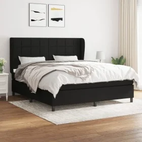 Box spring bed with black fabric mattress 180x200 cm by vidaXL, Beds and slatted bases - Ref: Foro24-3127983, Price: 624,87 €...