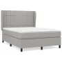 Box spring bed with light gray fabric mattress 140x200 cm by vidaXL, Beds and slatted bases - Ref: Foro24-3127965, Price: 492...