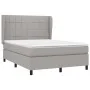 Box spring bed with light gray fabric mattress 140x200 cm by vidaXL, Beds and slatted bases - Ref: Foro24-3127965, Price: 492...