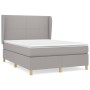 Cama box spring con colchón tela gris claro 140x200 cm de vidaXL, Camas y somieres - Ref: Foro24-3128365, Precio: 512,11 €, D...