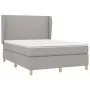 Box spring bed with light gray fabric mattress 140x200 cm by vidaXL, Beds and slatted bases - Ref: Foro24-3128365, Price: 510...