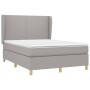 Cama box spring con colchón tela gris claro 140x200 cm de vidaXL, Camas y somieres - Ref: Foro24-3128365, Precio: 512,11 €, D...