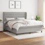 Box spring bed with light gray fabric mattress 180x200 cm by vidaXL, Beds and slatted bases - Ref: Foro24-3128221, Price: 637...