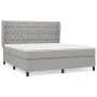 Box spring bed with light gray fabric mattress 180x200 cm by vidaXL, Beds and slatted bases - Ref: Foro24-3128221, Price: 602...