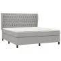 Box spring bed with light gray fabric mattress 180x200 cm by vidaXL, Beds and slatted bases - Ref: Foro24-3128221, Price: 602...