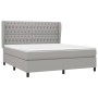 Cama box spring con colchón tela gris claro 180x200 cm de vidaXL, Camas y somieres - Ref: Foro24-3128221, Precio: 615,01 €, D...