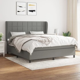Box spring bed with dark gray fabric mattress 160x200 cm by vidaXL, Beds and slatted bases - Ref: Foro24-3127974, Price: 585,...