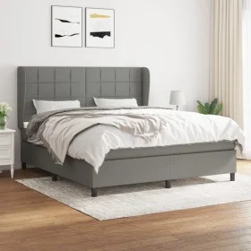 Box spring bed with dark gray fabric mattress 160x200 cm by vidaXL, Beds and slatted bases - Ref: Foro24-3127974, Price: 584,...