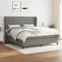Cama box spring con colchón tela gris oscuro 160x200 cm de vidaXL, Camas y somieres - Ref: Foro24-3127974, Precio: 587,46 €, ...