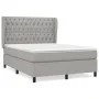 Box spring bed with light gray fabric mattress 140x200 cm by vidaXL, Beds and slatted bases - Ref: Foro24-3128205, Price: 495...