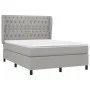 Box spring bed with light gray fabric mattress 140x200 cm by vidaXL, Beds and slatted bases - Ref: Foro24-3128205, Price: 495...
