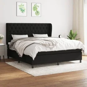 Box spring bed with black fabric mattress 160x200 cm by vidaXL, Beds and slatted bases - Ref: Foro24-3128215, Price: 629,27 €...
