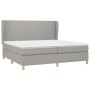 Box spring bed with light gray fabric mattress 200x200 cm by vidaXL, Beds and slatted bases - Ref: Foro24-3128389, Price: 654...