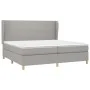 Box spring bed with light gray fabric mattress 200x200 cm by vidaXL, Beds and slatted bases - Ref: Foro24-3128389, Price: 656...