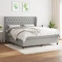 Box spring bed with light gray fabric mattress 160x200 cm by vidaXL, Beds and slatted bases - Ref: Foro24-3128213, Price: 588...