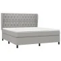 Box spring bed with light gray fabric mattress 160x200 cm by vidaXL, Beds and slatted bases - Ref: Foro24-3128213, Price: 588...