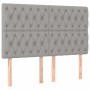 Box spring bed with light gray fabric mattress 160x200 cm by vidaXL, Beds and slatted bases - Ref: Foro24-3128213, Price: 606...