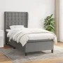 Box spring bed with dark gray fabric mattress 90x190 cm by vidaXL, Beds and slatted bases - Ref: Foro24-3128246, Price: 353,0...