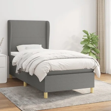 Box spring bed with dark gray fabric mattress 90x190 cm by vidaXL, Beds and slatted bases - Ref: Foro24-3128326, Price: 332,8...