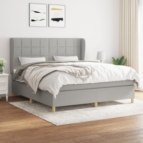 Cama box spring con colchón tela gris claro 180x200 cm de vidaXL, Camas y somieres - Ref: Foro24-3128541, Precio: 639,52 €, D...