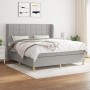 Cama box spring con colchón tela gris claro 180x200 cm de vidaXL, Camas y somieres - Ref: Foro24-3128541, Precio: 639,52 €, D...
