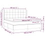 Cama box spring con colchón tela gris claro 180x200 cm de vidaXL, Camas y somieres - Ref: Foro24-3128541, Precio: 639,52 €, D...