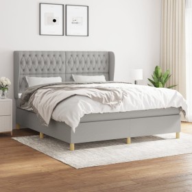 Boxspringbett mit hellgrauer Stoffmatratze 180x200 cm von vidaXL, Betten und Lattenroste - Ref: Foro24-3128781, Preis: 639,55...