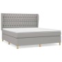 Box spring bed with light gray fabric mattress 180x200 cm by vidaXL, Beds and slatted bases - Ref: Foro24-3128781, Price: 639...