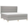 Box spring bed with light gray fabric mattress 180x200 cm by vidaXL, Beds and slatted bases - Ref: Foro24-3128781, Price: 639...
