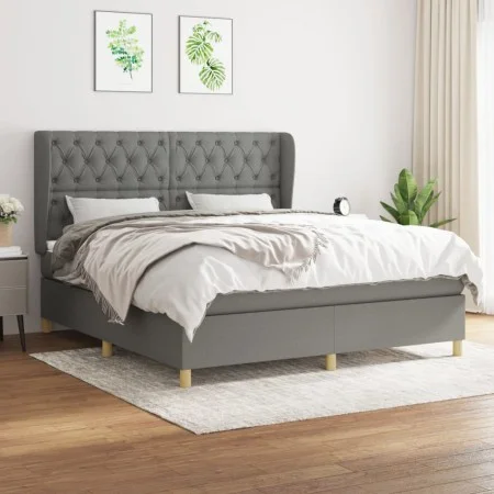 Box spring bed with dark gray fabric mattress 160x200 cm by vidaXL, Beds and slatted bases - Ref: Foro24-3128774, Price: 583,...