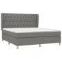 Box spring bed with dark gray fabric mattress 160x200 cm by vidaXL, Beds and slatted bases - Ref: Foro24-3128774, Price: 583,...
