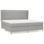 Cama box spring con colchón tela gris claro 200x200 cm de vidaXL, Camas y somieres - Ref: Foro24-3128549, Precio: 653,44 €, D...