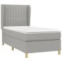 Box spring bed with light gray fabric mattress 90x190 cm by vidaXL, Beds and slatted bases - Ref: Foro24-3128645, Price: 314,...