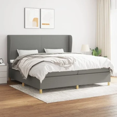 Box spring bed with dark gray fabric mattress 200x200 cm by vidaXL, Beds and slatted bases - Ref: Foro24-3128390, Price: 650,...