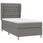 Box spring bed with dark gray fabric mattress 90x190 cm by vidaXL, Beds and slatted bases - Ref: Foro24-3128726, Price: 342,3...