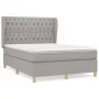 Box spring bed with light gray fabric mattress 140x200 cm by vidaXL, Beds and slatted bases - Ref: Foro24-3128765, Price: 515...