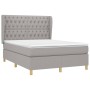 Box spring bed with light gray fabric mattress 140x200 cm by vidaXL, Beds and slatted bases - Ref: Foro24-3128765, Price: 522...