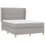 Box spring bed with light gray fabric mattress 140x200 cm by vidaXL, Beds and slatted bases - Ref: Foro24-3128765, Price: 515...