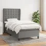 Cama box spring con colchón tela gris oscuro 90x200 cm de vidaXL, Camas y somieres - Ref: Foro24-3128254, Precio: 383,65 €, D...