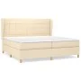 Box spring bed with cream fabric mattress 200x200 cm by vidaXL, Beds and slatted bases - Ref: Foro24-3128554, Price: 642,89 €...