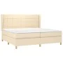 Box spring bed with cream fabric mattress 200x200 cm by vidaXL, Beds and slatted bases - Ref: Foro24-3128554, Price: 642,89 €...