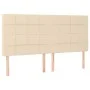 Box spring bed with cream fabric mattress 200x200 cm by vidaXL, Beds and slatted bases - Ref: Foro24-3128554, Price: 642,89 €...