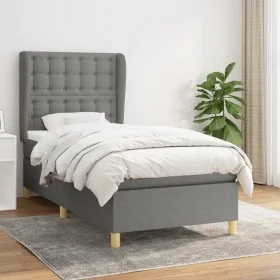 Box spring bed with dark gray fabric mattress 90x190 cm by vidaXL, Beds and slatted bases - Ref: Foro24-3128806, Price: 341,6...