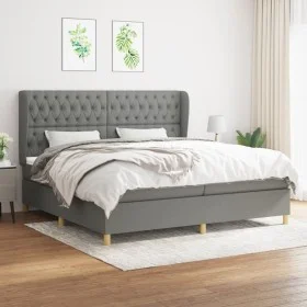 Box spring bed with dark gray fabric mattress 200x200 cm by vidaXL, Beds and slatted bases - Ref: Foro24-3128790, Price: 707,...