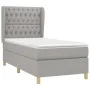 Box spring bed with light gray fabric mattress 100x200 cm by vidaXL, Beds and slatted bases - Ref: Foro24-3128741, Price: 357...