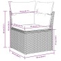 Set de sofás de jardín 6 pzas y cojines ratán sintético gris