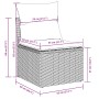 Set de sofás de jardín 6 pzas y cojines ratán sintético gris