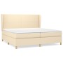 Box spring bed with cream fabric mattress 200x200 cm by vidaXL, Beds and slatted bases - Ref: Foro24-3128394, Price: 631,78 €...