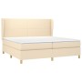 Box spring bed with cream fabric mattress 200x200 cm by vidaXL, Beds and slatted bases - Ref: Foro24-3128394, Price: 631,78 €...